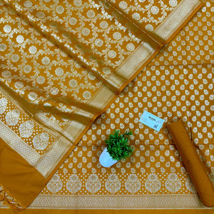 Mustard Guldaan Fool Katan Silk Banarasi Suit