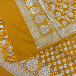 Mustard Guldaan Fool Katan Silk Banarasi Suit