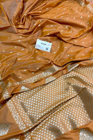 Mustard Hukum Buti Katan Silk Banarasi Saree