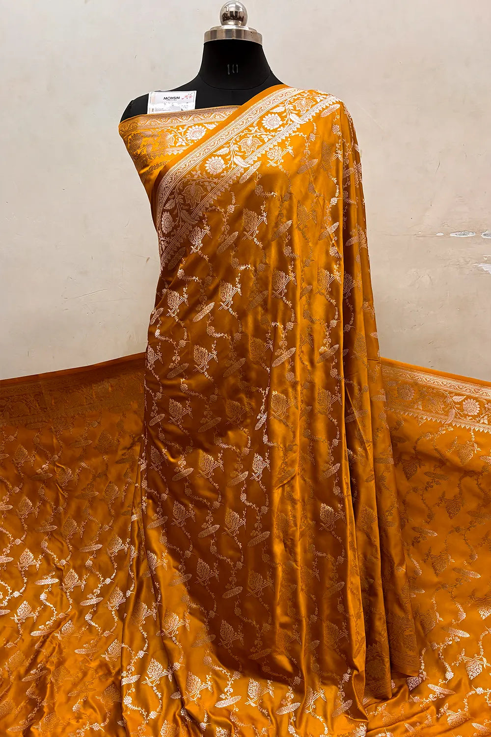 Mustard Masakali Katan Silk Banarasi Saree