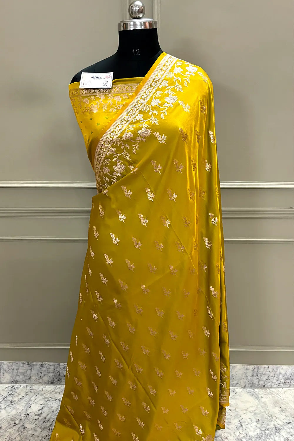 Mustard Tejo Katan Silk Banarasi Saree