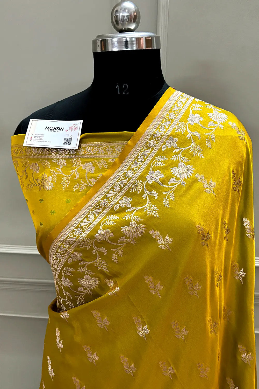 Mustard Tejo Katan Silk Banarasi Saree
