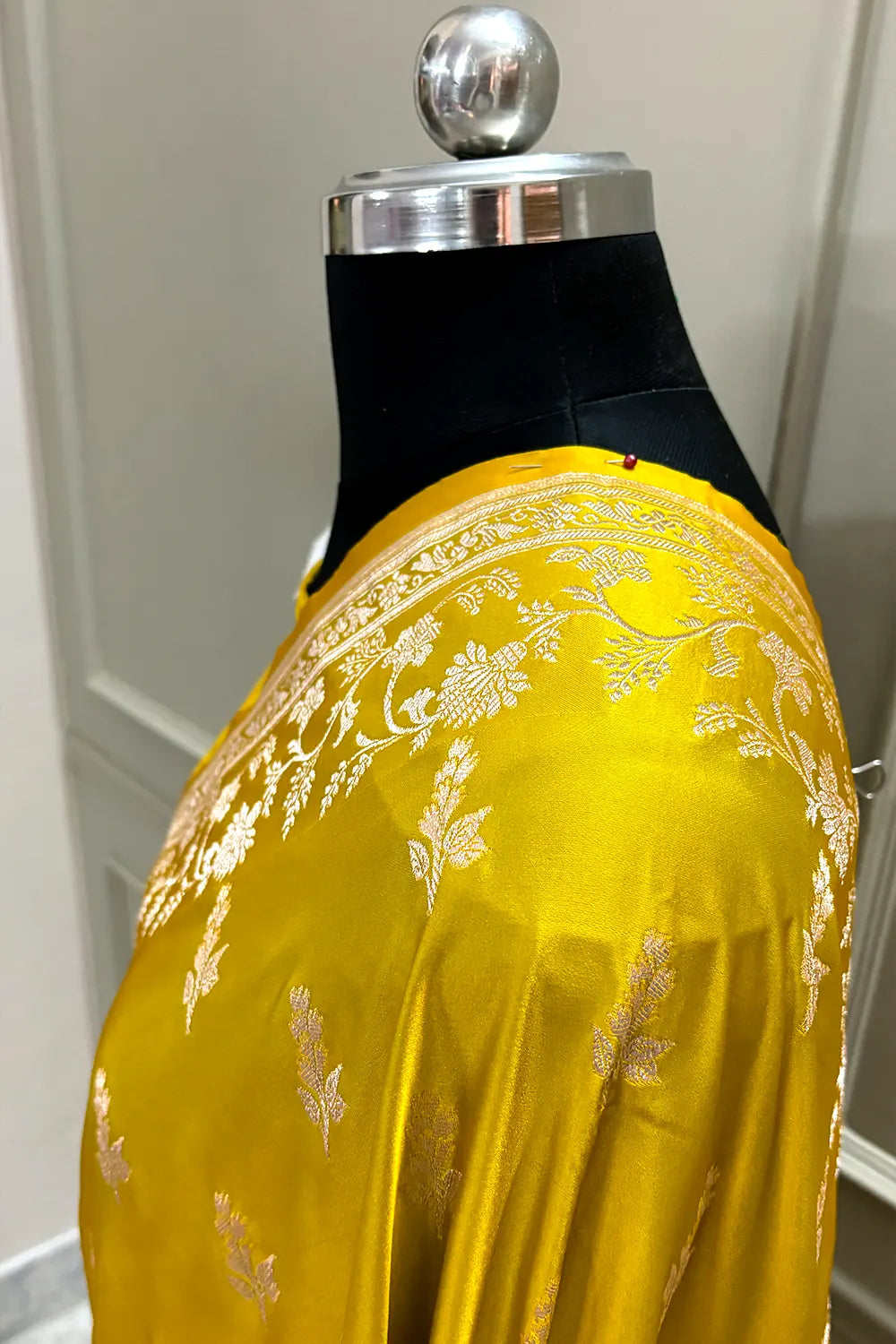 Mustard Tejo Katan Silk Banarasi Saree