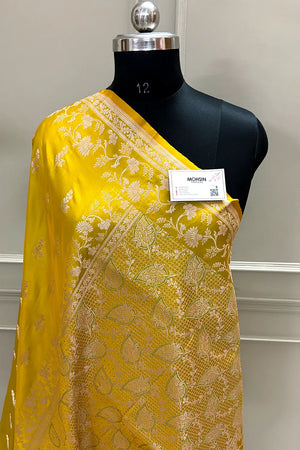 Mustard Tejo Katan Silk Banarasi Saree
