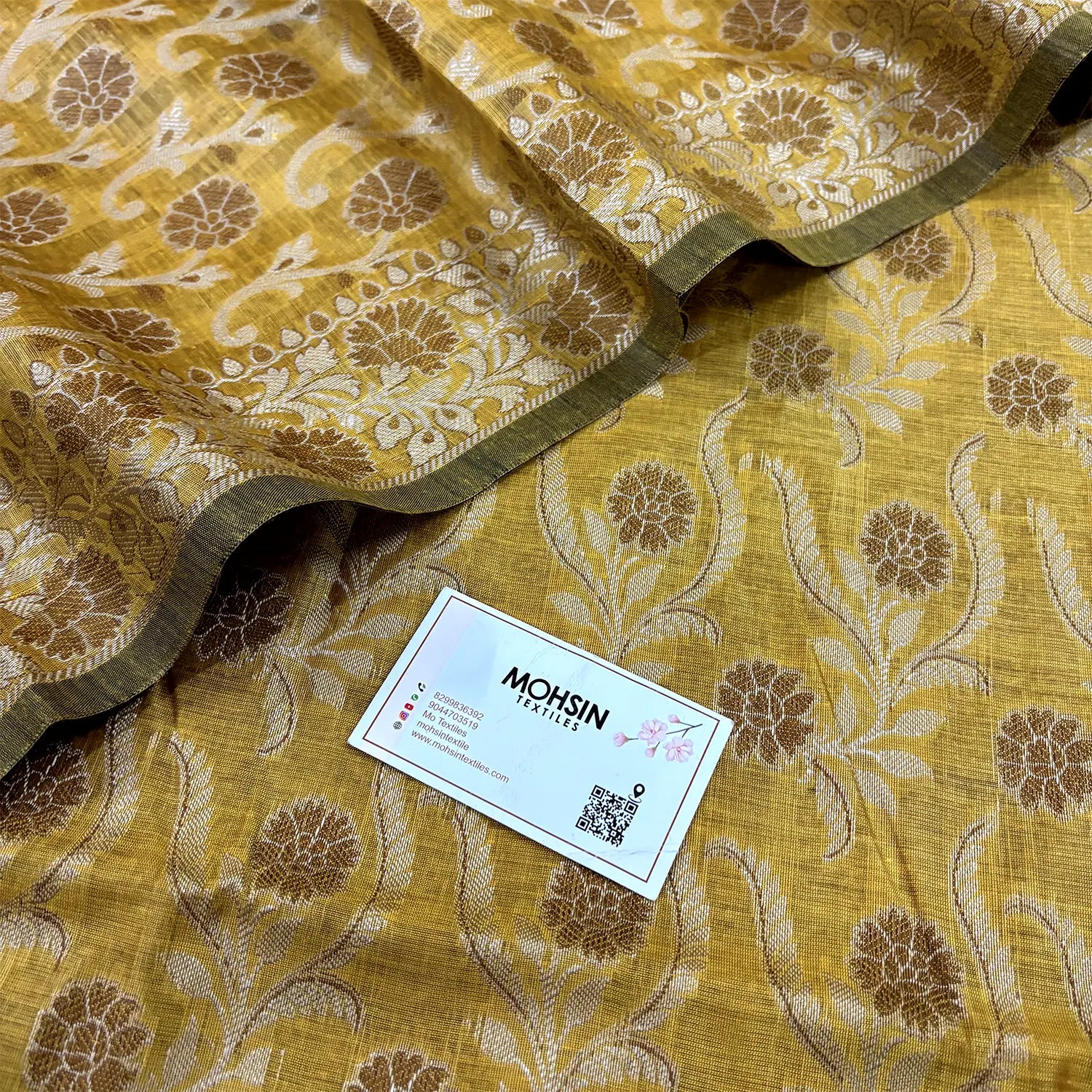 Mustard Yoga Jaal Cotton Silk Banarasi Suit
