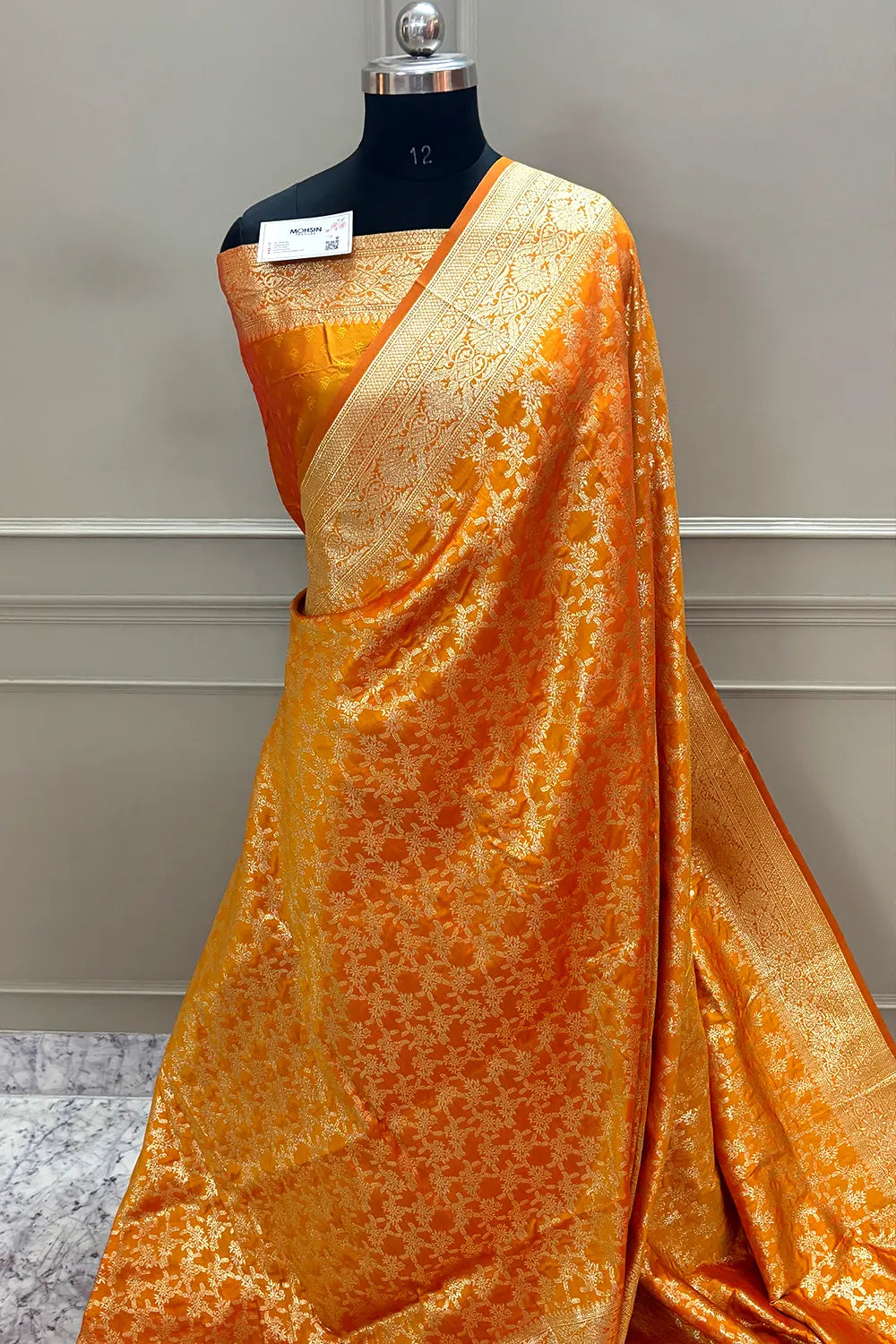 Mustard Zari Banarasi Silk Saree