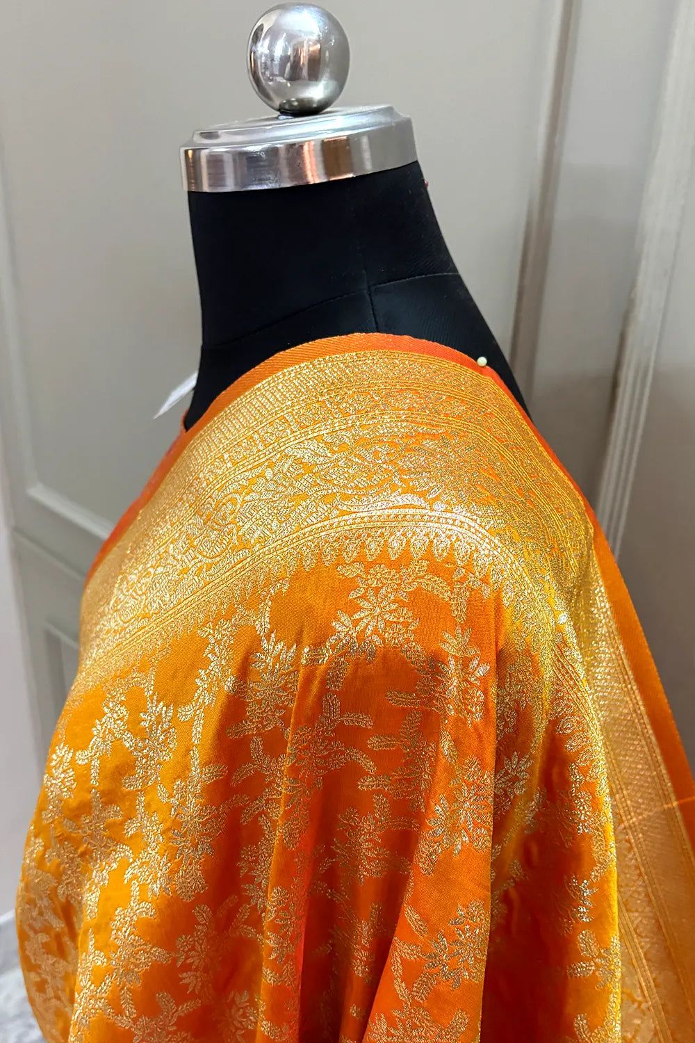 Mustard Zari Banarasi Silk Saree