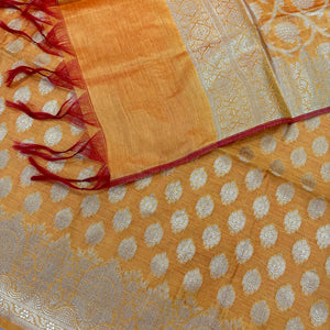 Mustard Persian Buti Banarasi Silk Suit