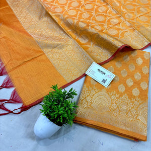 Mustard Persian Buti Banarasi Silk Suit