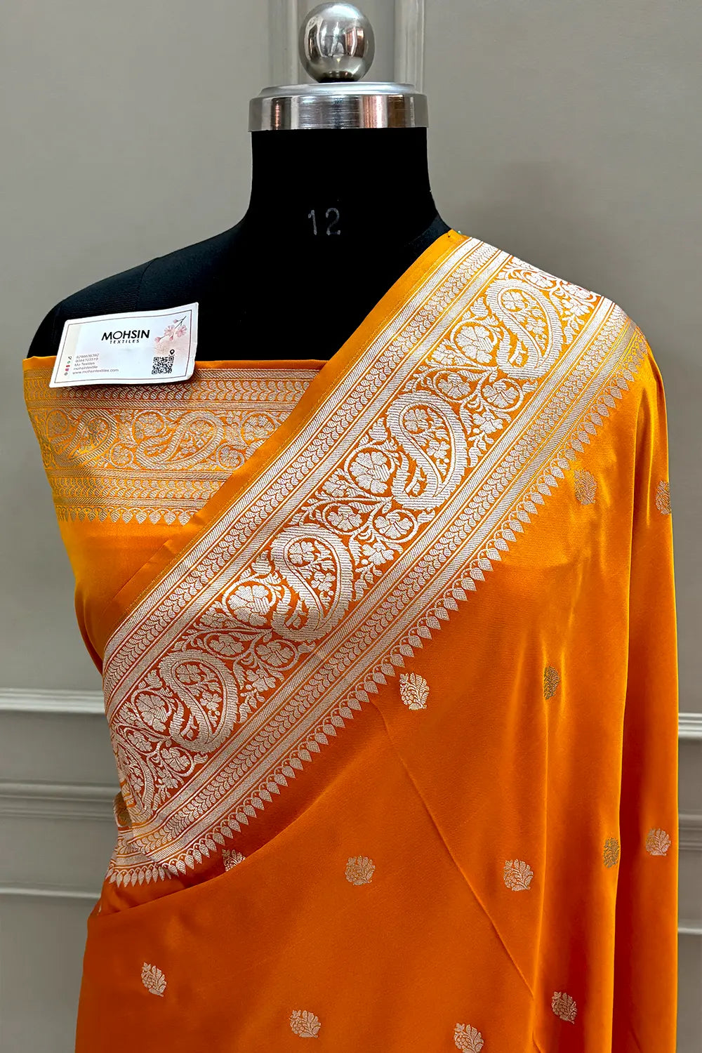 Mustard Zari Katan Silk Banarasi Saree