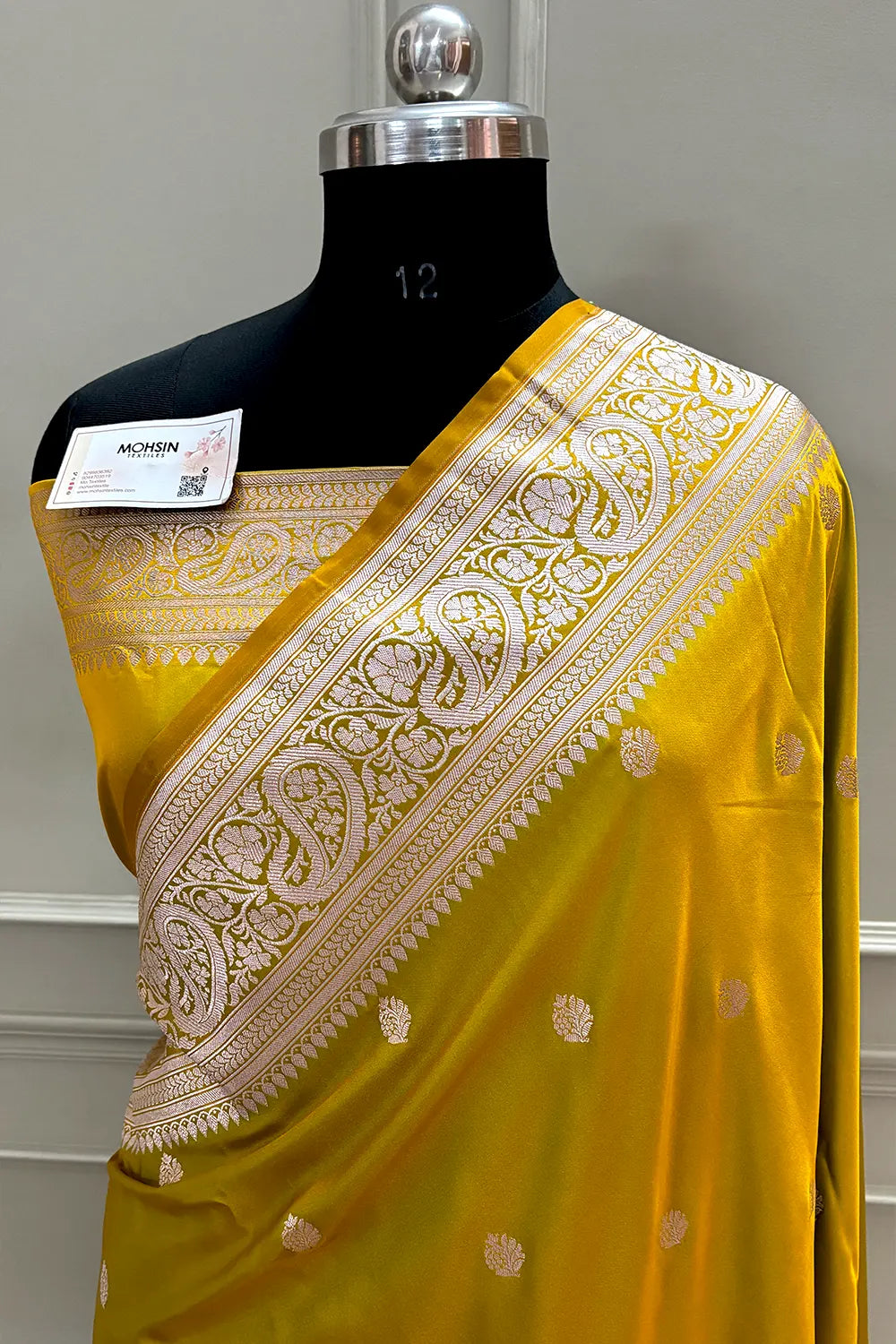 Mustard Zari Katan Silk Banarasi Saree