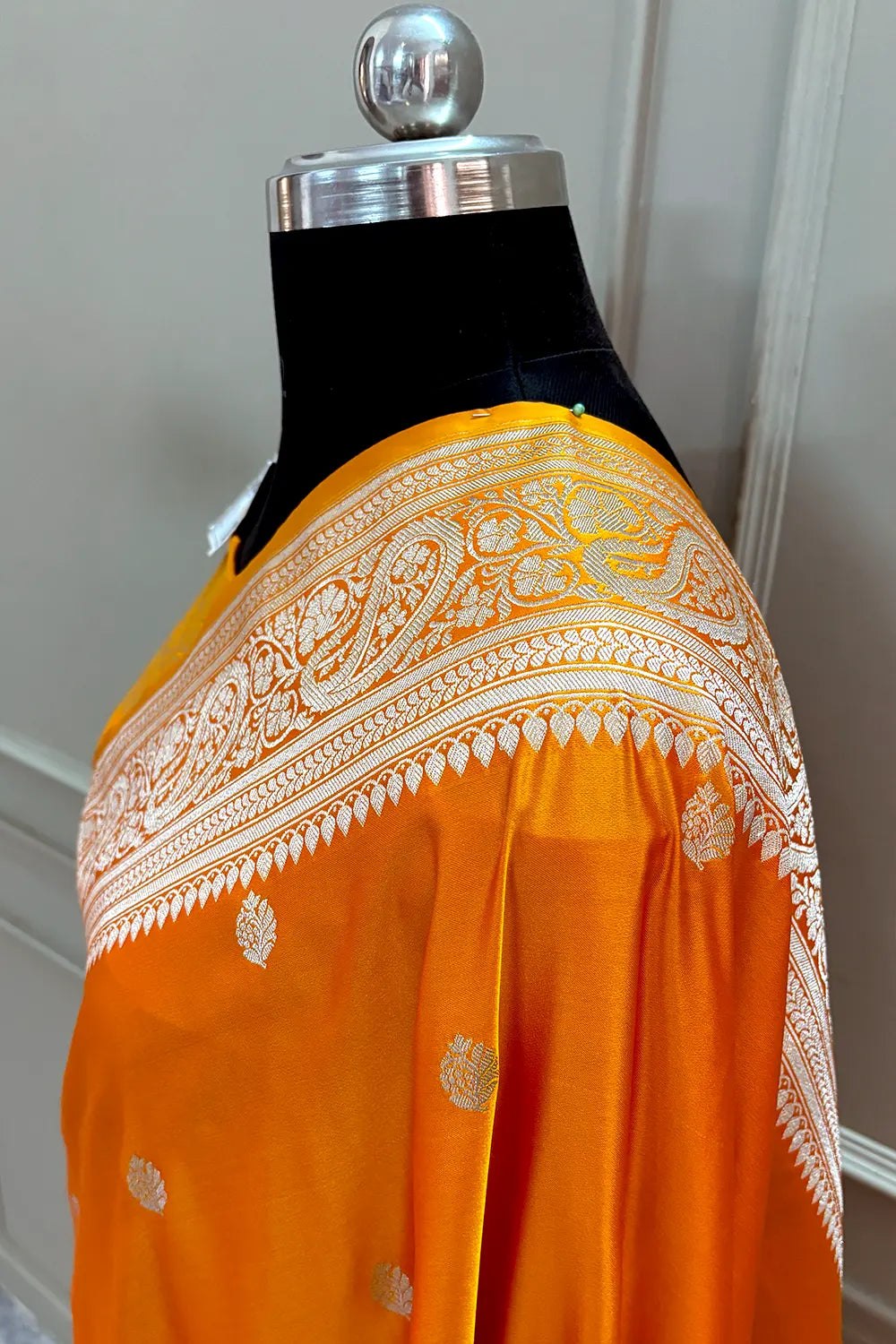 Mustard Zari Katan Silk Banarasi Saree