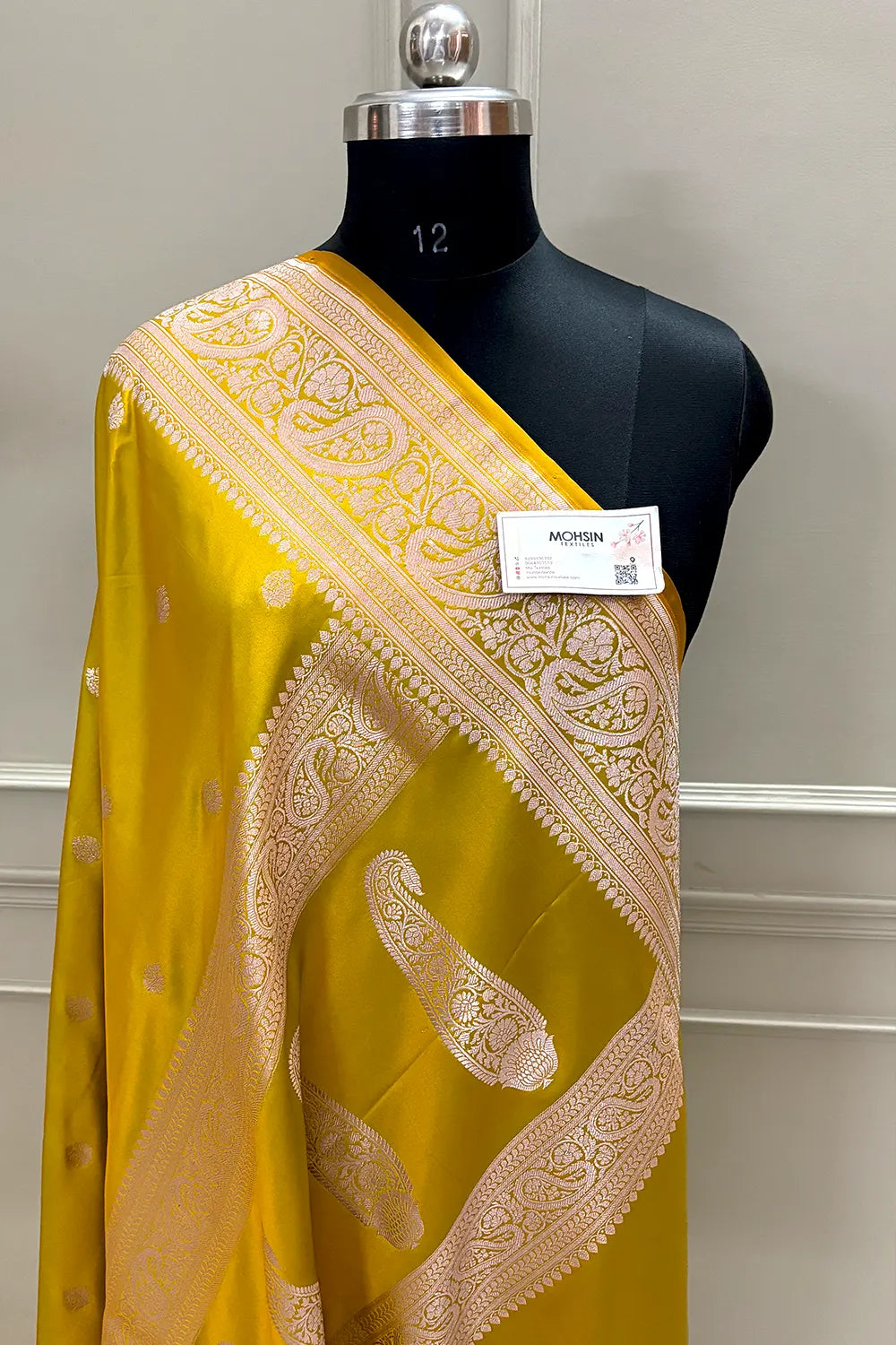 Mustard Zari Katan Silk Banarasi Saree