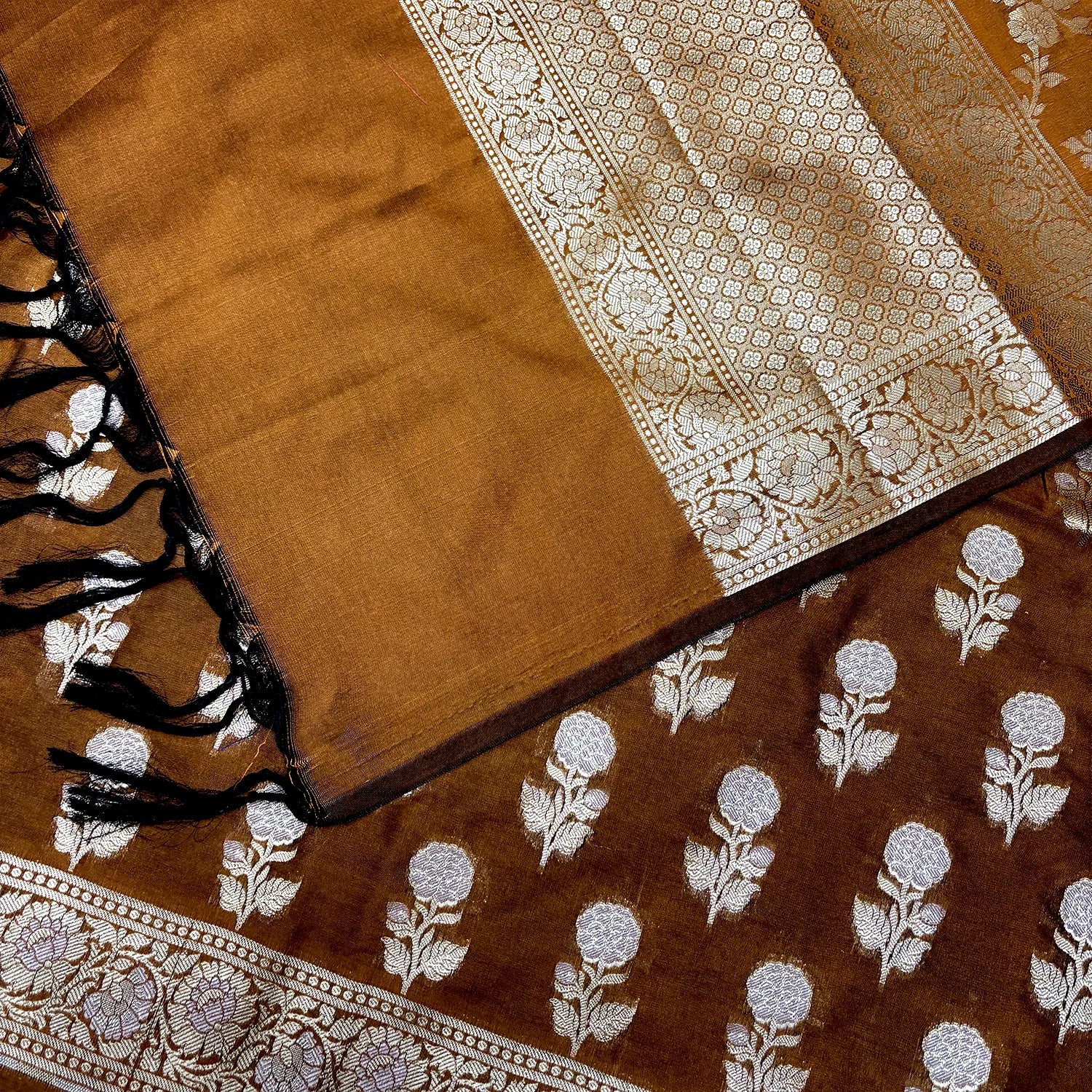 Mustard Zari Katan Silk Banarasi Suit