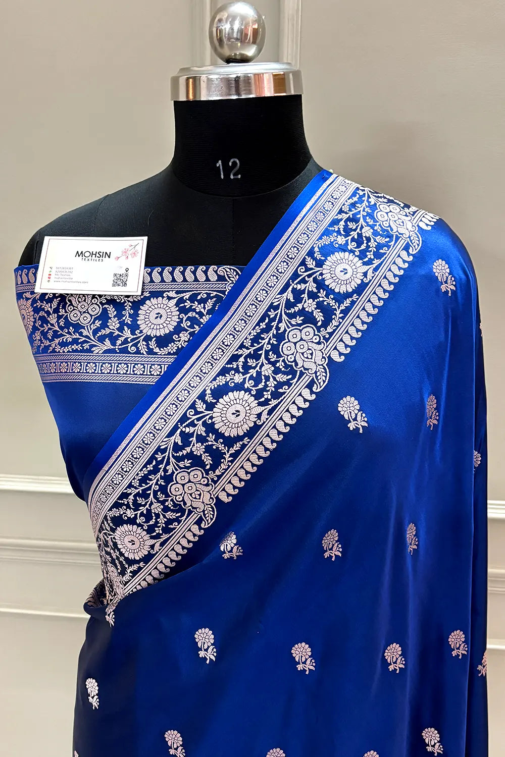 Navy Blue Zari Katan Silk Banarasi Saree