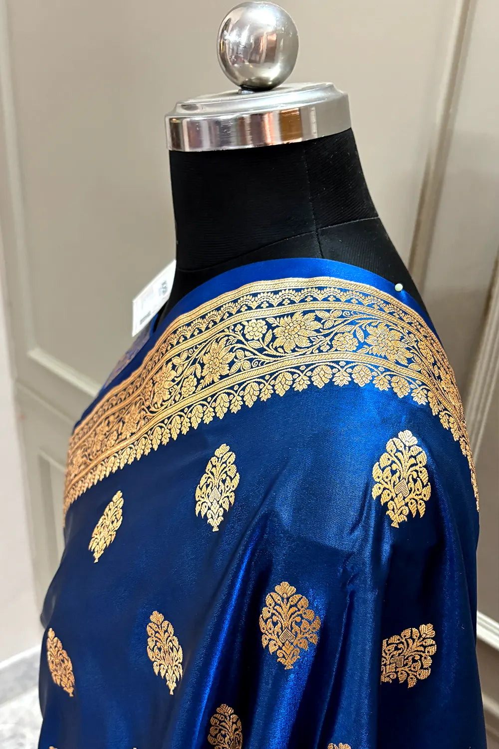 Navy Blue Zari Katan Silk Banarasi Saree