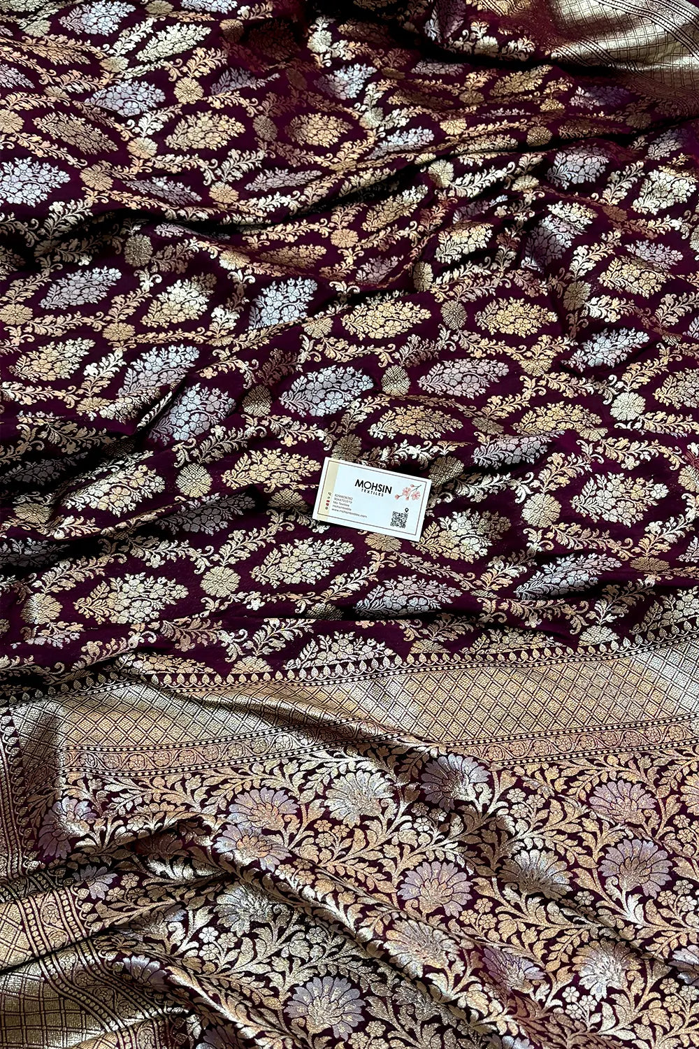 Nita Ambani Purple Katan Silk Banarasi Saree