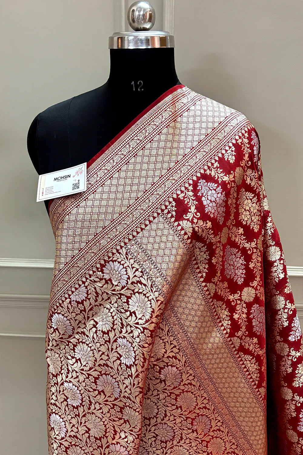 Nita Ambani Red Katan Silk Banarasi Saree
