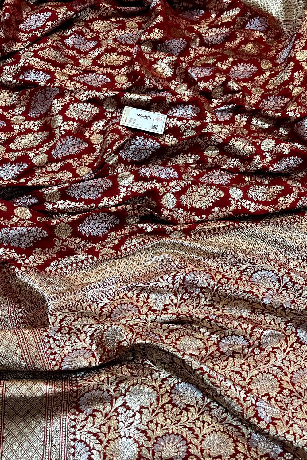 Nita Ambani Red Katan Silk Banarasi Saree