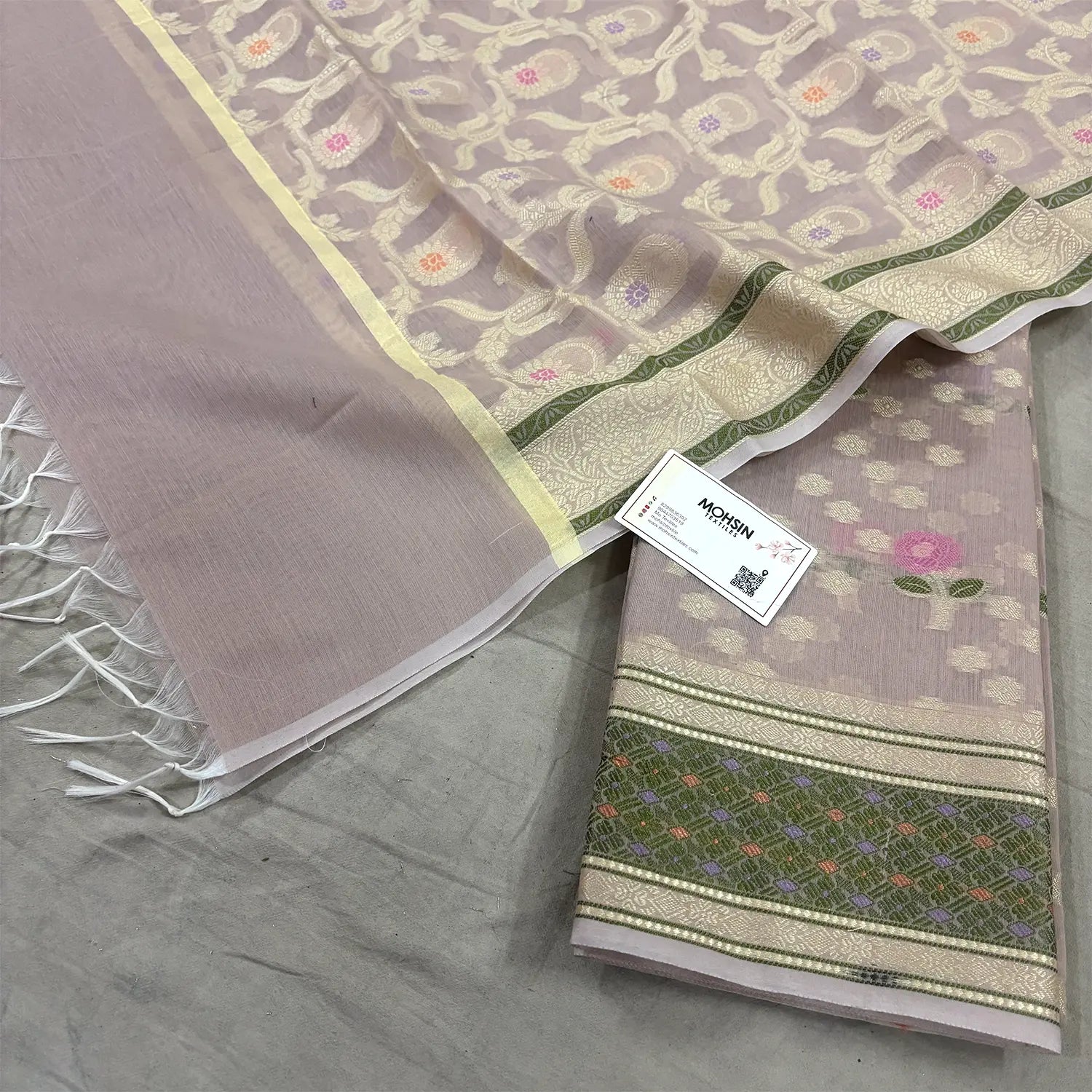 Onion Beige Resham Banarasi Silk Suit
