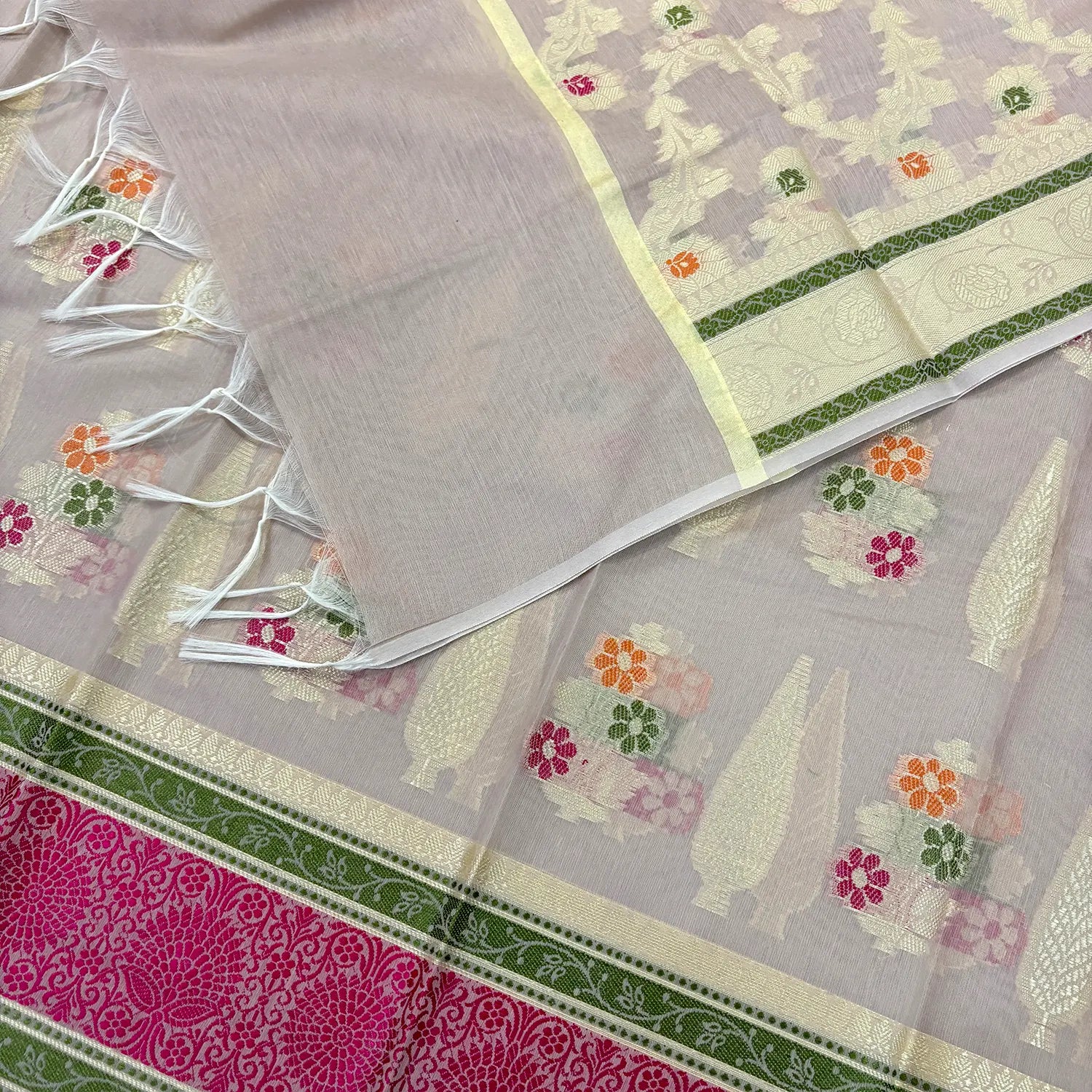 Onion Peach Resham Banarasi Silk Suit