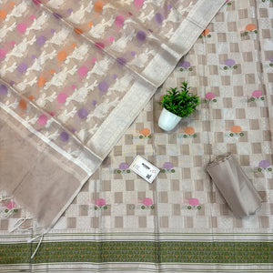 Onion Peach Resham Banarasi Silk Suit