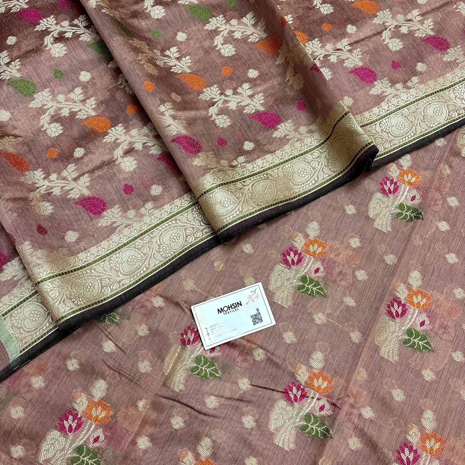 Onion Peach Resham Banarasi Silk Suit