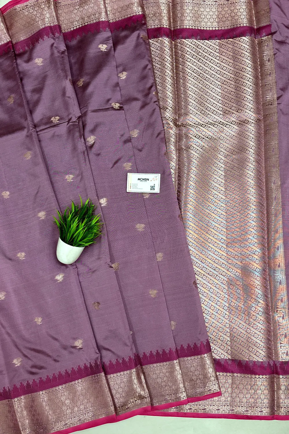 Onion Pink Semi Katan Silk Banarasi Saree