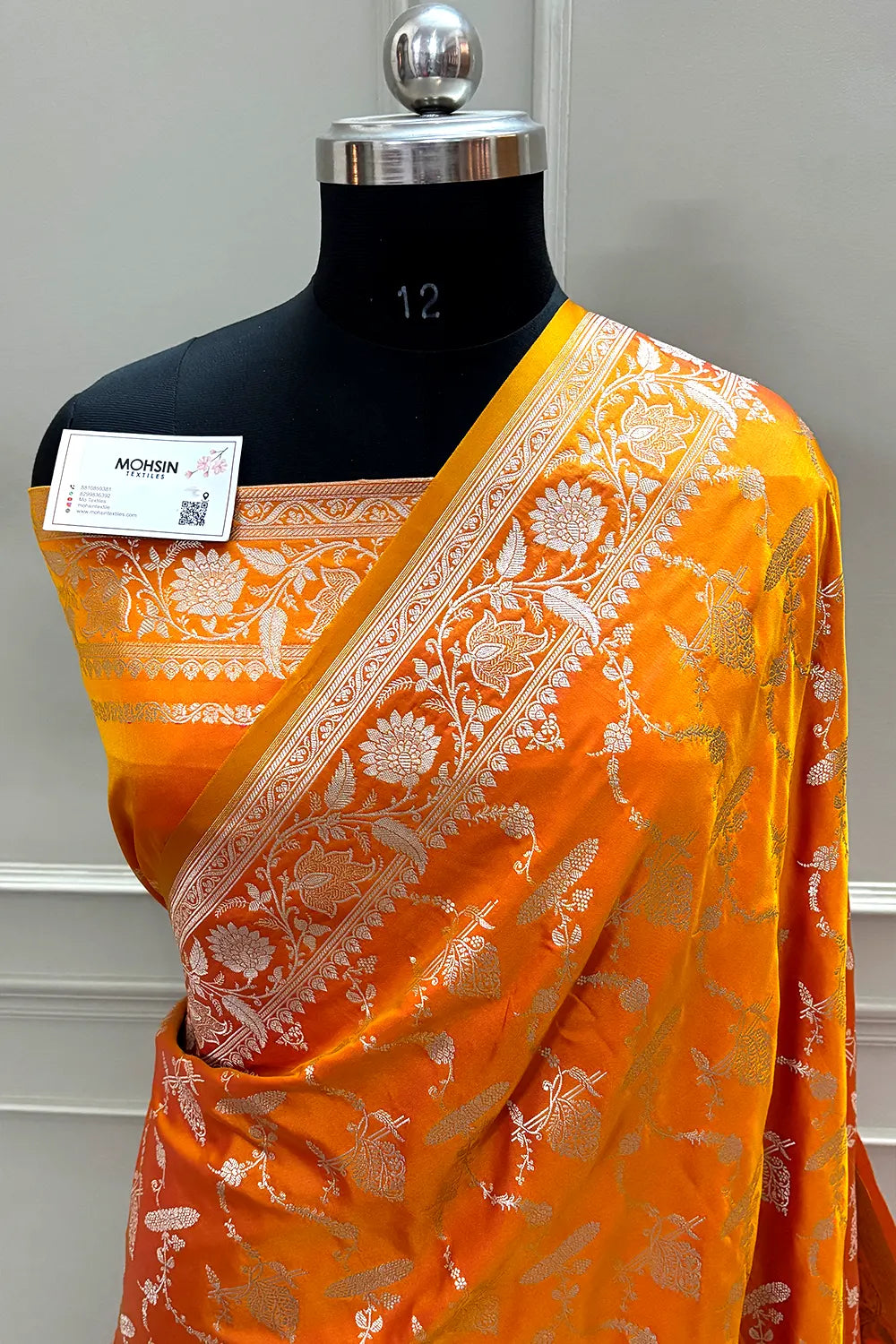 Orange Masakali Katan Silk Banarasi Saree