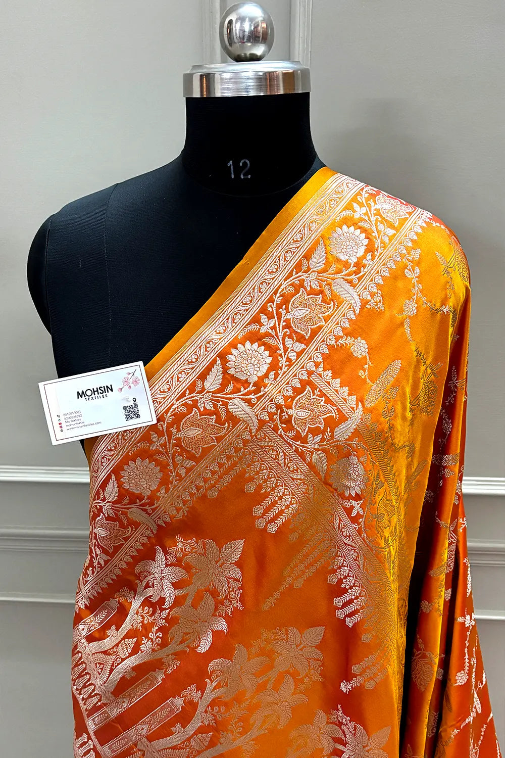 Orange Masakali Katan Silk Banarasi Saree