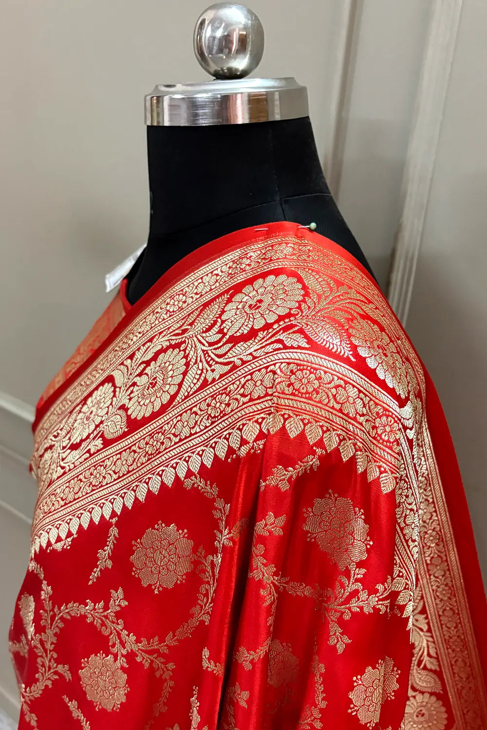 Orange Murmuri Jaal Katan Silk Banarasi Saree