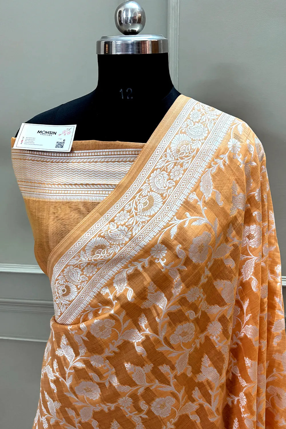 Orange Resham Silk Banarasi Saree