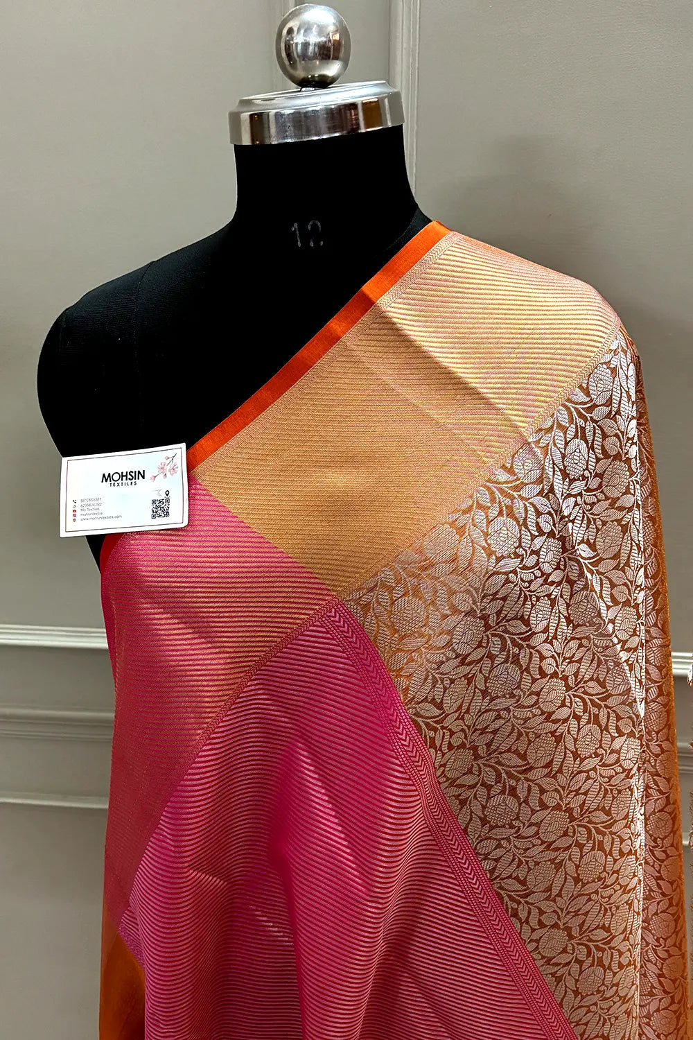 Orange Tissue Silk Banarasi Saree