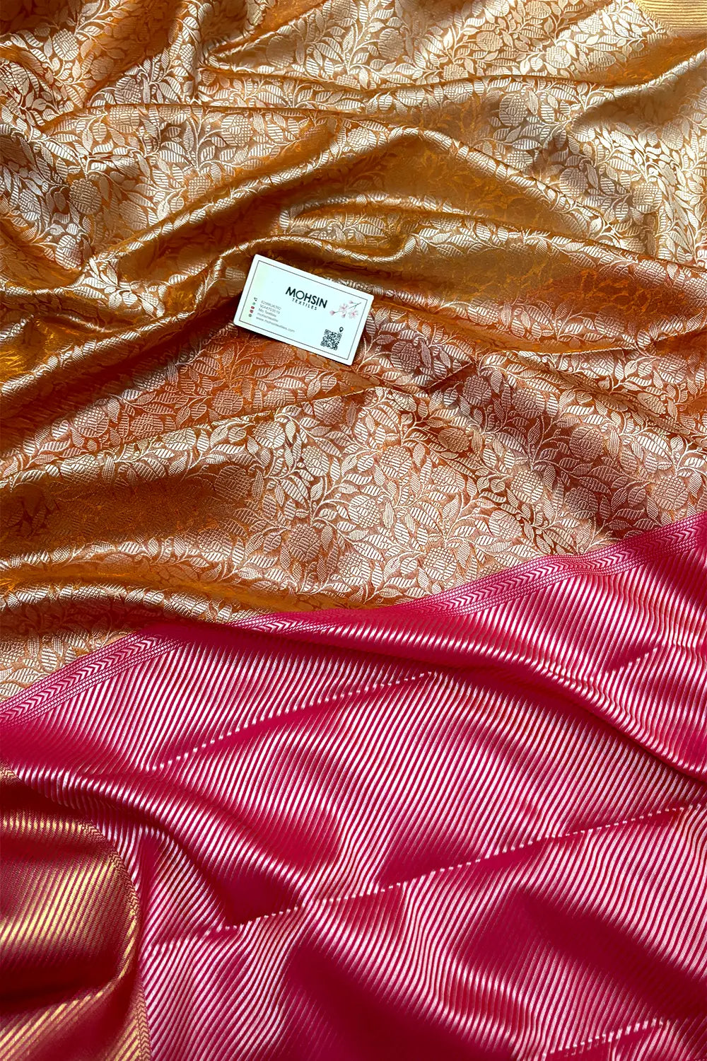Orange Tissue Silk Banarasi Saree