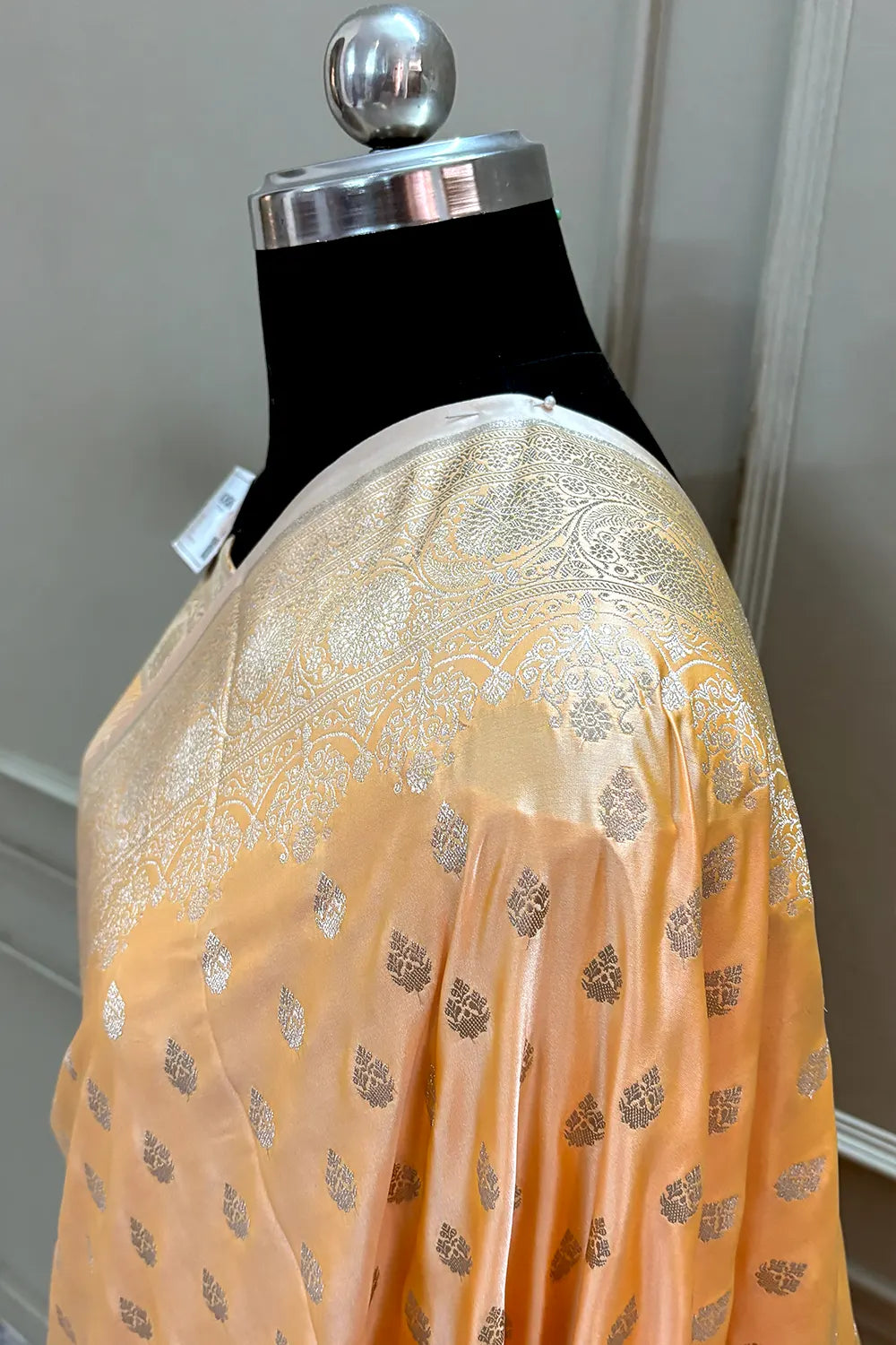 Orange Zari Katan Silk Banarasi Saree