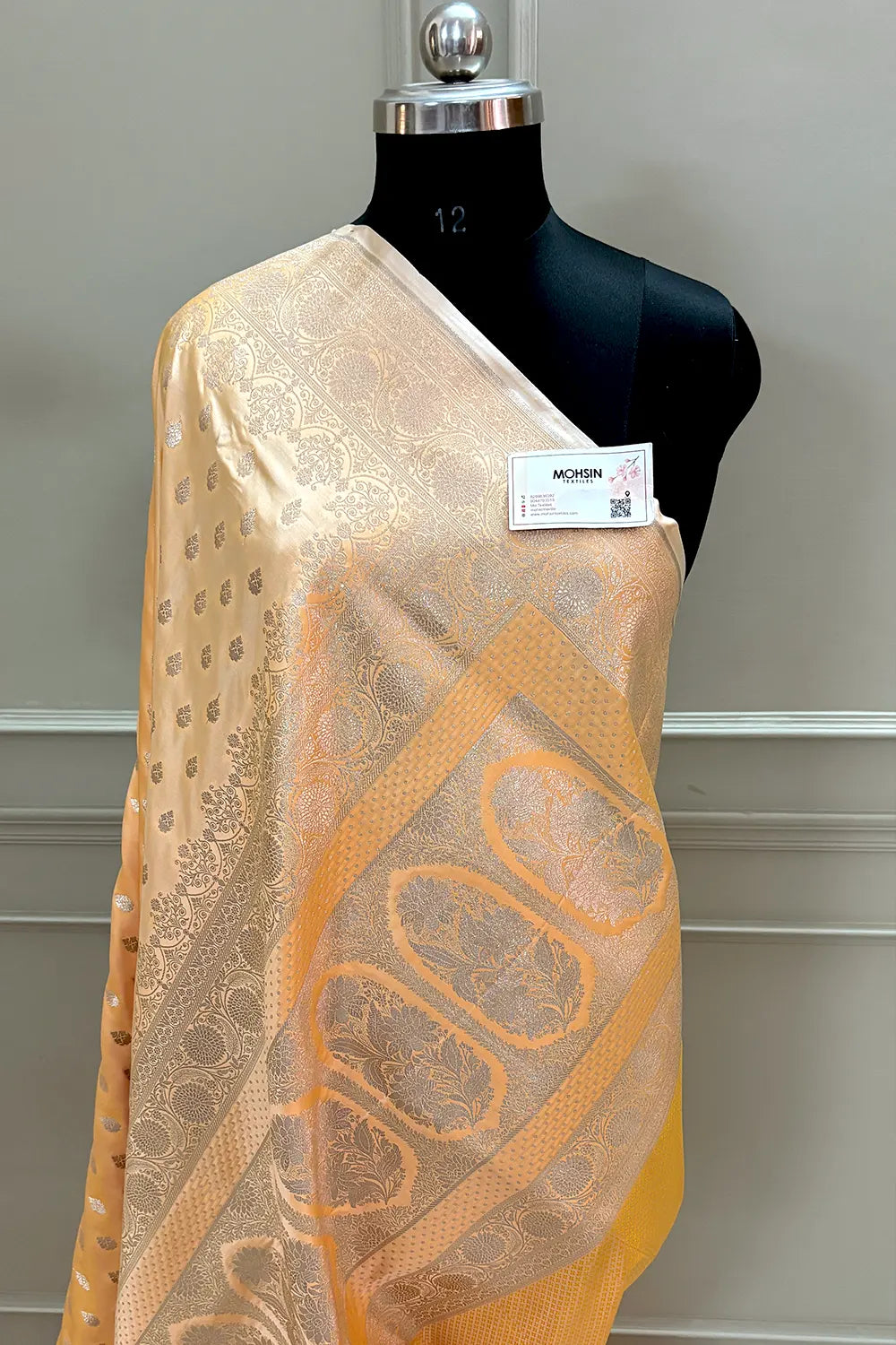 Orange Zari Katan Silk Banarasi Saree