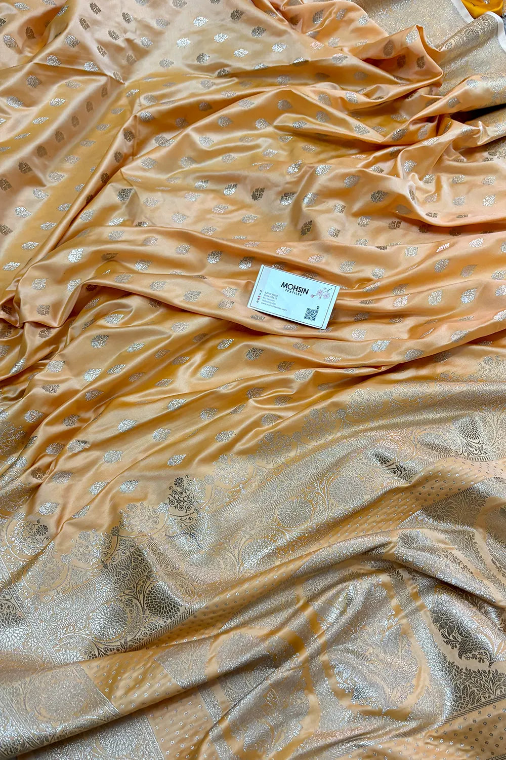 Orange Zari Katan Silk Banarasi Saree