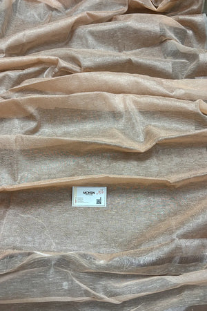Orange Zari Linen Silk Banarasi Saree