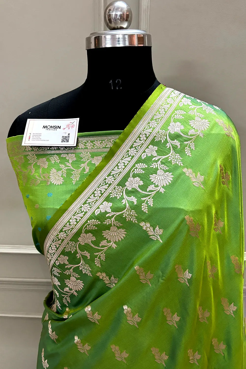 Parrot Green Tejo Katan Silk Banarasi Saree