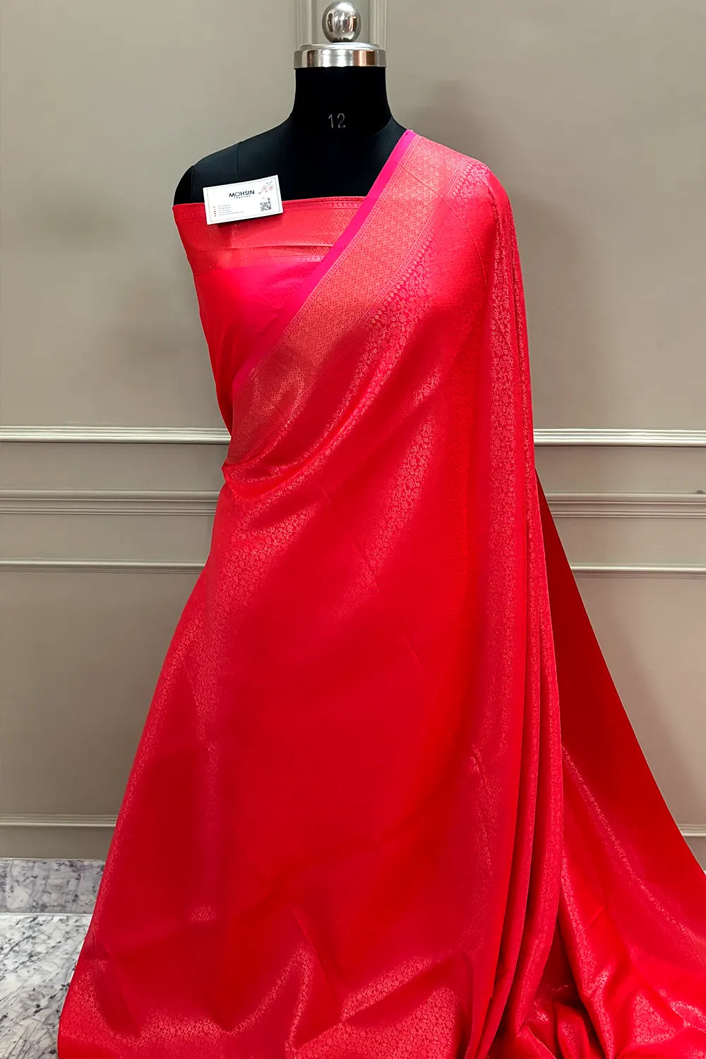 Peach Banarasi Silk Saree