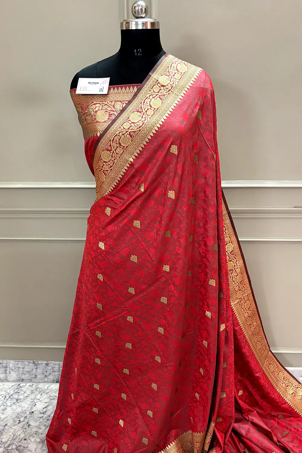 Peach Resham Banarasi Silk Saree