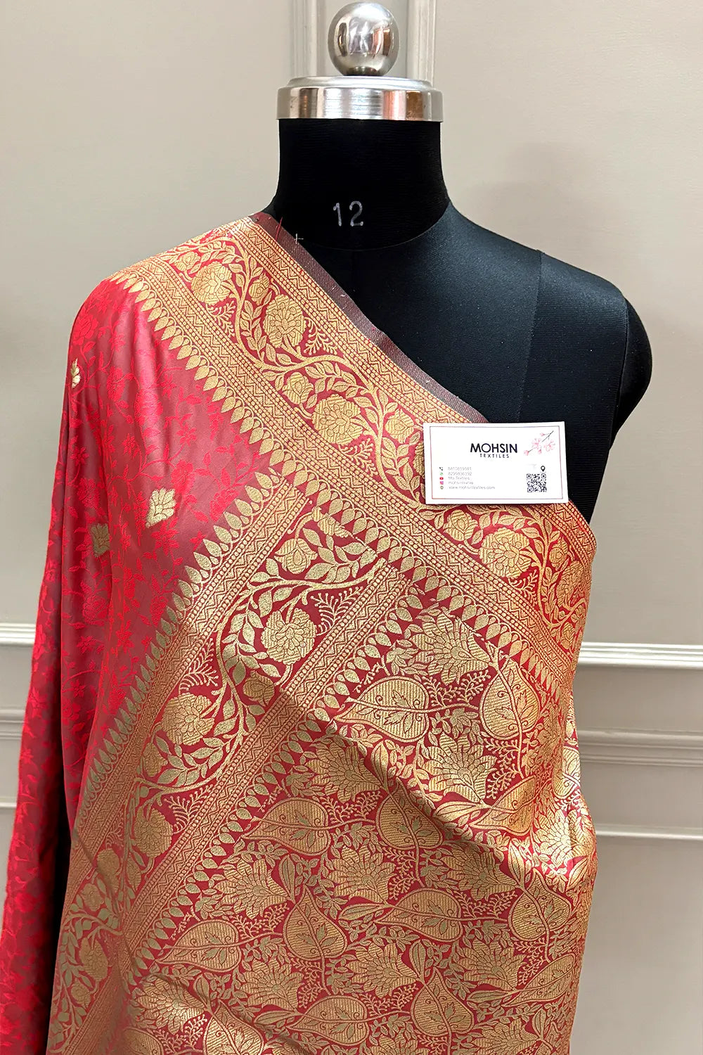 Peach Resham Banarasi Silk Saree