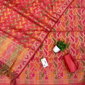 Peach Resham Banarasi Silk Suit 
