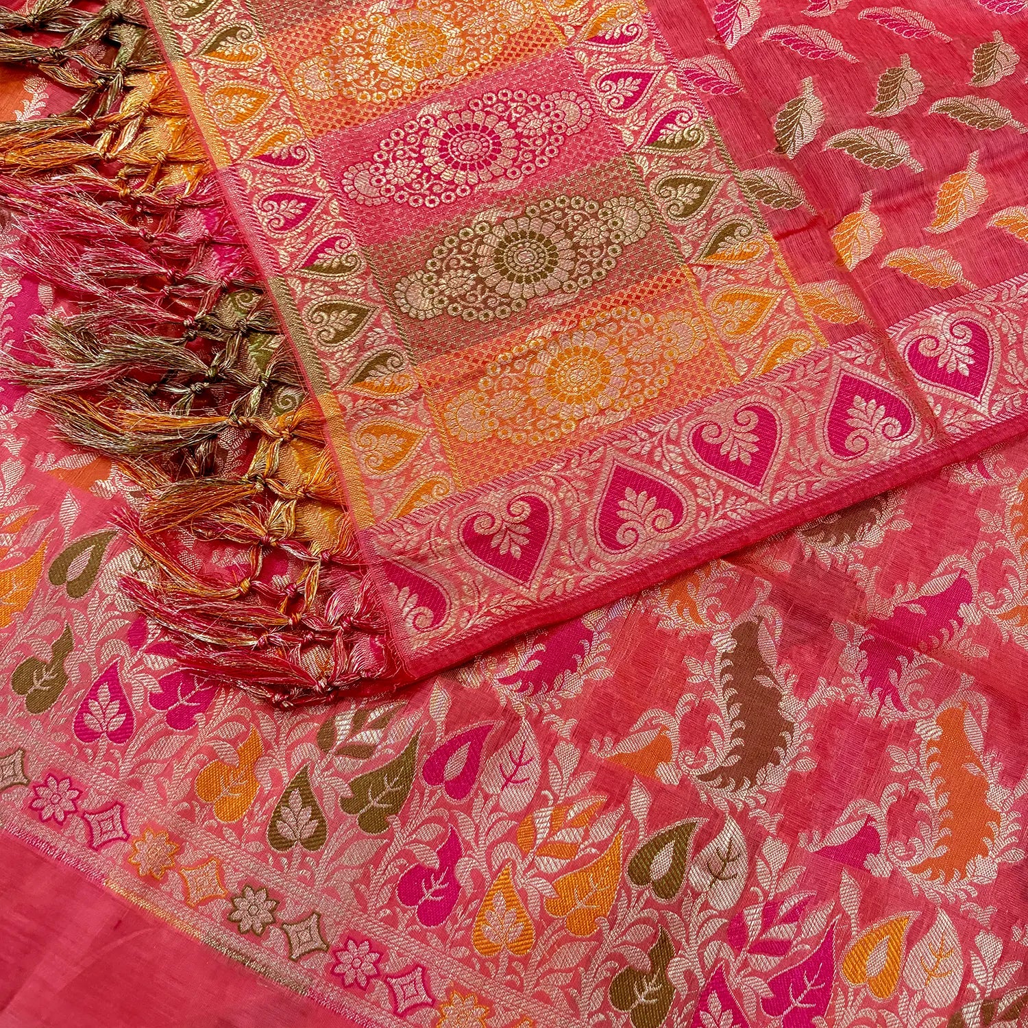 Peach Resham Banarasi Silk Suit 