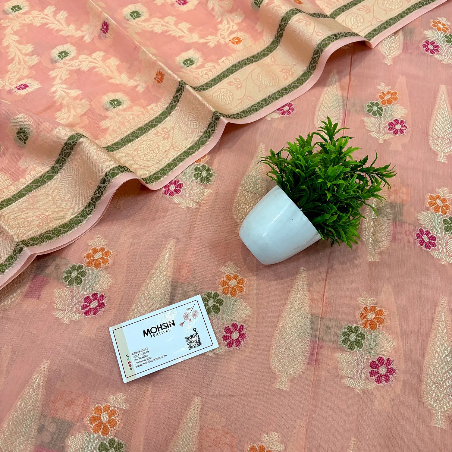 Peach Resham Banarasi Silk Suit 