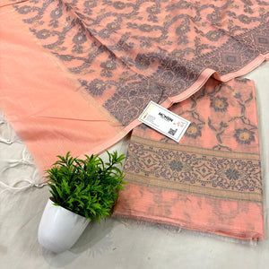 Peach Resham Banarasi Silk Suit