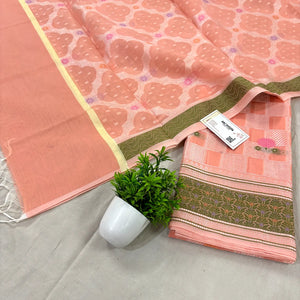 Peach Resham Banarasi Silk Suit