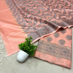 Peach Resham Banarasi Silk Suit