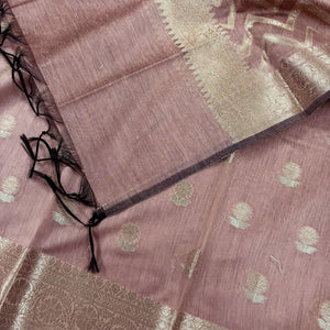 Peach Resham Banarasi Silk Suit