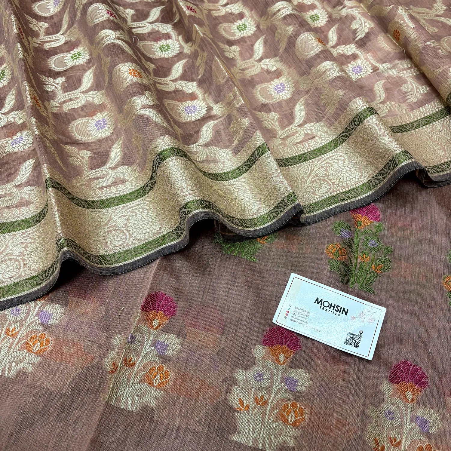 Peach Resham Banarasi Silk Suit